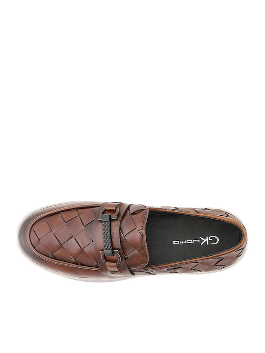 Leder Herren Mokassins in Tabac Braun Farbe