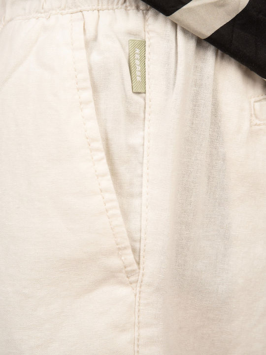Men's Elastic White Trousers