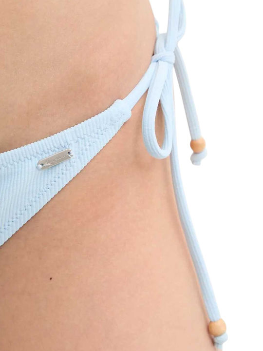Slip Bikini Cu Dantelă Albastru