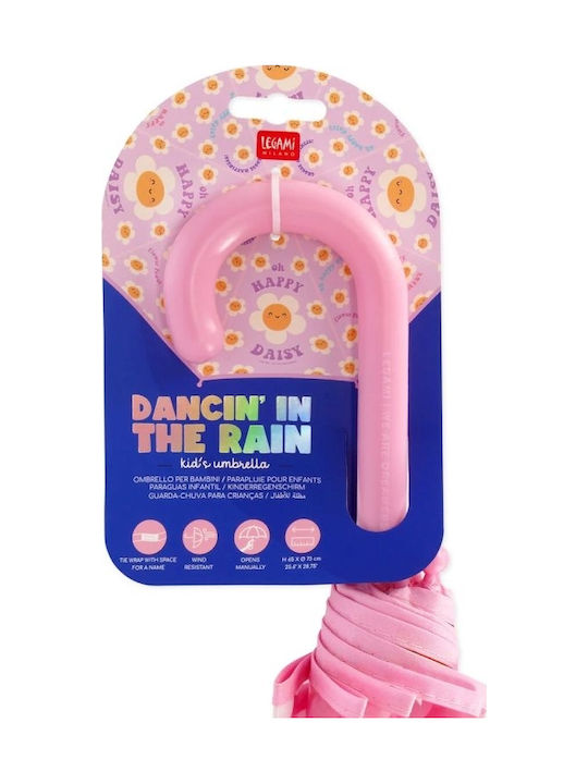 Legami Milano Kids Curved Handle Umbrella with Diameter 70cm Transparent