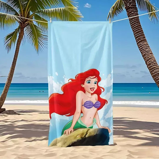 Little Mermaid Ariel Sky Blue Beach Towel