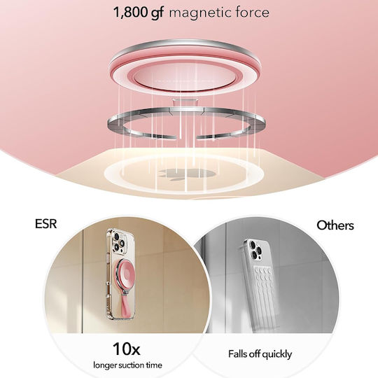ESR Suction Phone Mount Halolock Βάση Γραφείου για Κινητό σε Ροζ χρώμα