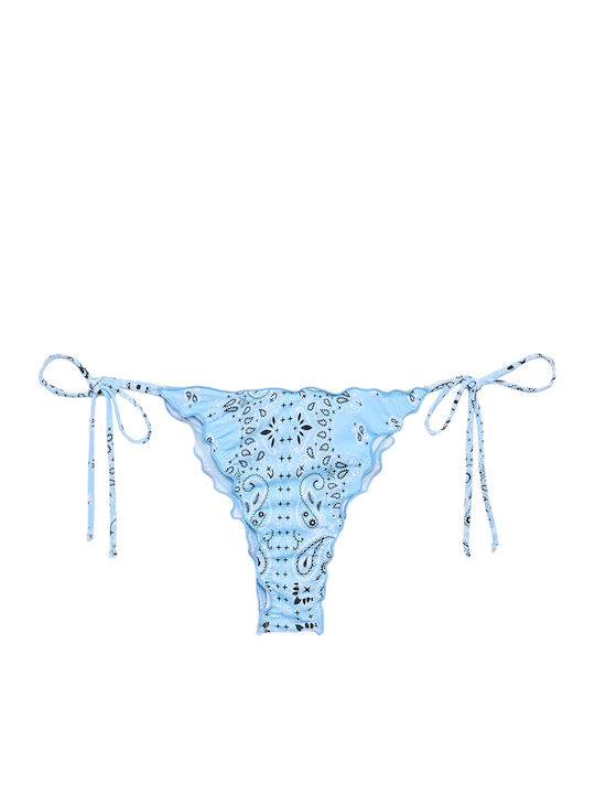 Miami Bikini Brazil with Laces Blue