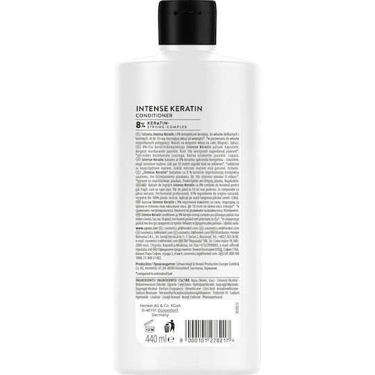 Syoss Keratin Blue Lotus Balsam Reconstrucție/Nutriție pentru Toate Tipurile de Păr 440ml