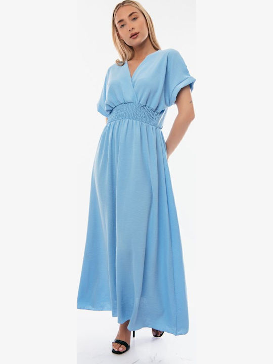 Summer Maxi Wrap Dress Light Blue