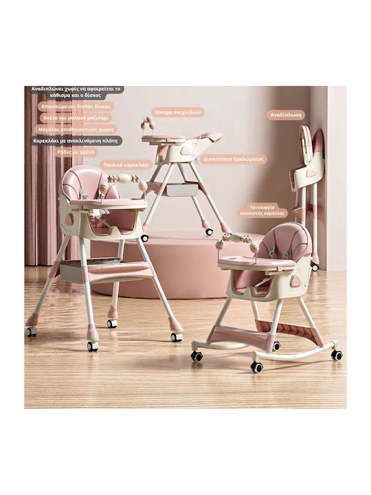 Homeone Foldable Baby Highchair Pink Homeone Foldable Baby Highchair Pink