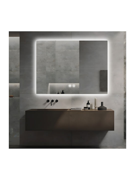 H2O Ορθογώνιος Καθρέπτης Μπάνιου Led Αφής 70x90cm