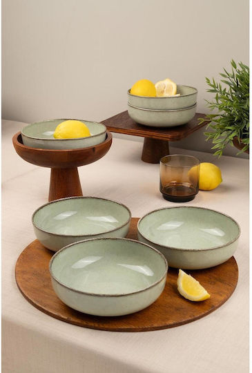 Kutahya Porselen Green Porcelain Dinnerware Set 18pcs
