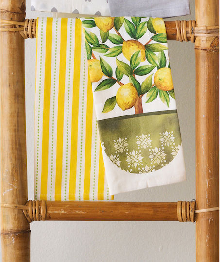Kentia Fazzy Towel from 100% Cotton in Yellow Color 40x60cm 2pcs Kentia Fazzy Towel from 100% Cotton in Yellow Color 40x60cm 2pcs