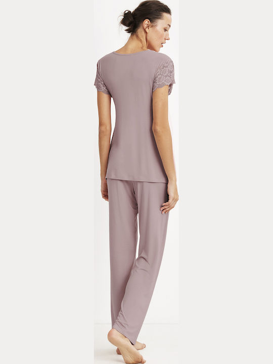 Catherine's Maternity Pajama Set & Nursing Violet