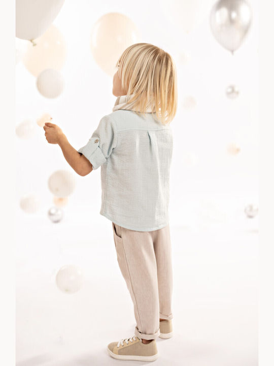 Baptism Suit for Boy Aqua Blue-Beige 125.43.5780 Baby Bloom Bbm-125-43-5780