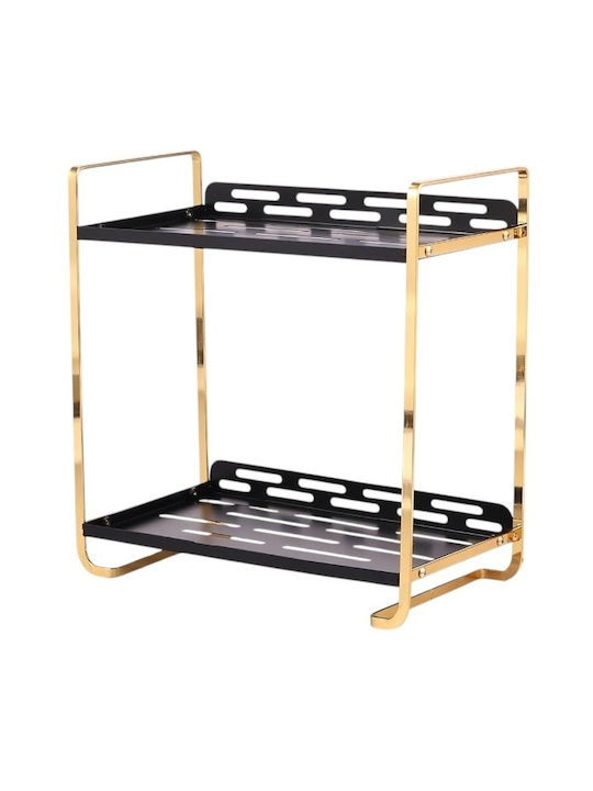 Floor Bathroom Shelf Plastic 28.4x27.5x14.7cm Black