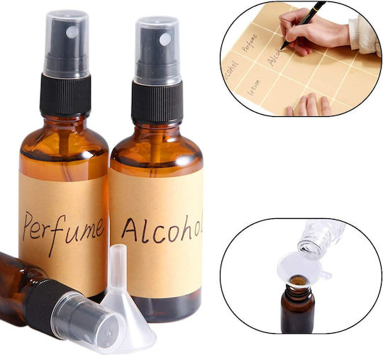 Glass Spray Bottles 4x50 Ml 4x10 Ml Funnels Labels