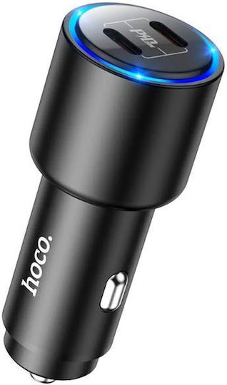 Hoco Nz3 Φορτιστής Αυτοκινήτου 20W Γρήγορης Φόρτισης με Θύρες: 2xType-C Μαύρο Χρώμα