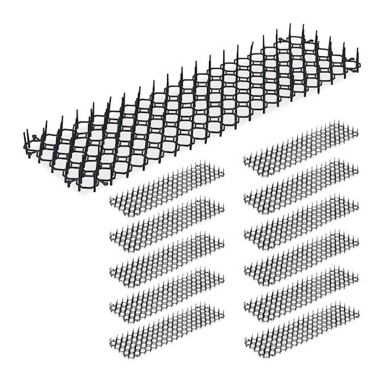 Set 12 Grătare cu Țepi Garduri Pervazuri Grădini Relaxdays Negru Dimensiuni 3 X 49 X 14 Cm