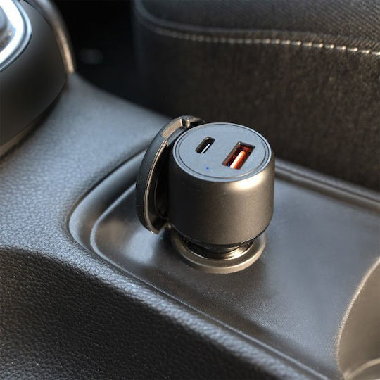 4Smarts Voltroad Ultimate Зарядно за кола 83W Бързо Зареждане с Портове: 1xUSB 1xType-C Черен Цвят