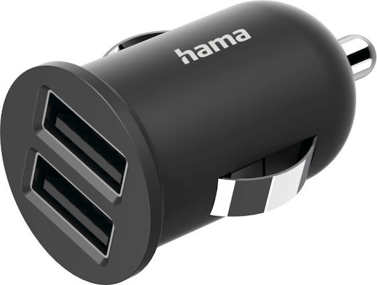 HAMA Auto Φορτιστής Αυτοκινήτου 12W 1.2A με Θύρες: 2xUSB-A Καφέ Χρώμα
