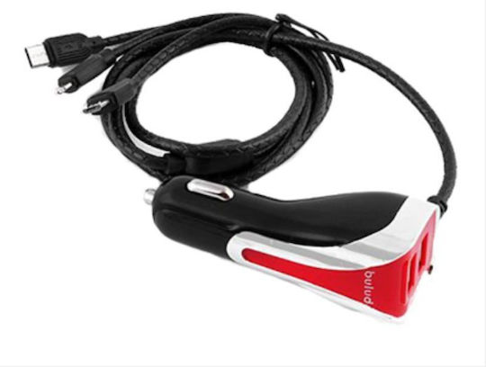 Andowl 3 In 1 Dual Charger Car Charger 3.1A with Ports: 2xUSB with Cable Lightning / Micro-USB / Type-C