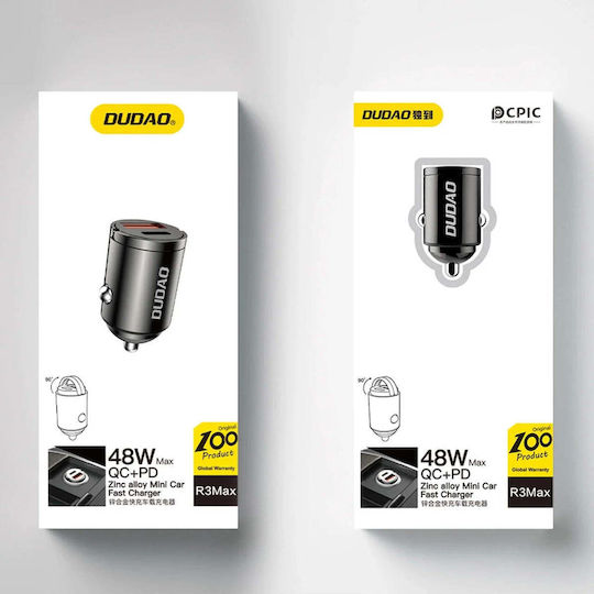 Dudao Dudao Handy-Autoladegerät 48W 3A mit Anschlüssen: 1xUSB 1xType-C Schwarz Farbe