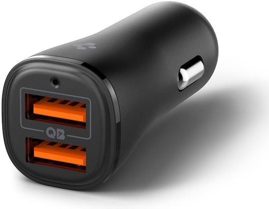 Spigen Ev302 Essential 30w Car Charger Car Charger 30W 3A with Ports: 2xUSB Black Color