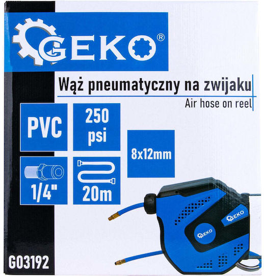 Pneumatic Hose On Reel 20 M 8 X 12 Mm Geko G03192
