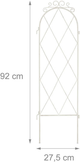Arc metalic pentru flori cățărătoare 3 bucăți alb 92 x 27,5 x 1 cm