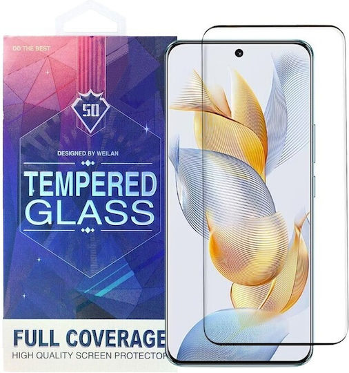 5D Adeziv complet Full Face Tempered Glass Negru (Honor 90)