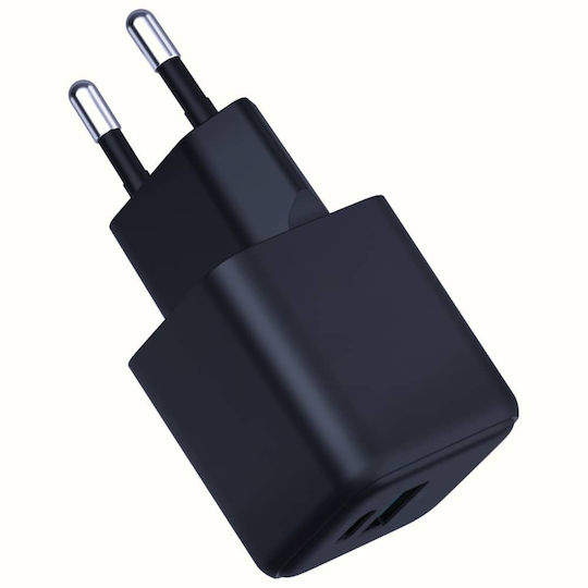 3MK Φορτιστής Χωρίς Καλώδιο GaN με Θύρα USB-A και Θύρα USB-C 20W Power Delivery / Quick Charge 4+ Μαύρος (Hyper)
