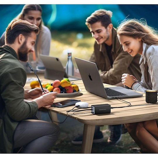 Conceptronic Charging Stand with 2 USB-A Ports and 4 USB-C Ports 200W Power Delivery in Black color (OZUL06BE)