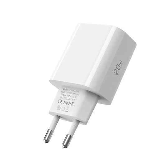 Tech-Protect Charger with USB-C Port and Cable USB-C - Lightning 20W Whites (NC20W)