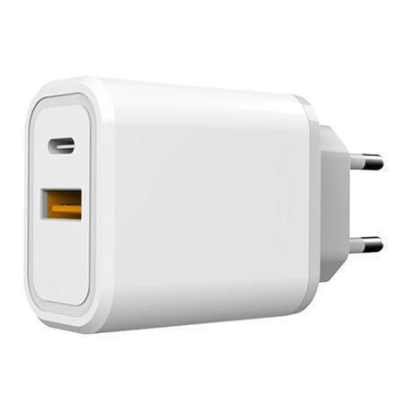 Platinet Charger Without Cable with USB-A Port and USB-C Port 30W Whites (PLCPD30W)