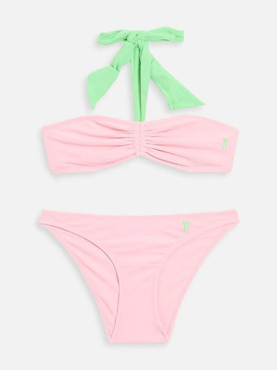 Bikini Set Top & Slip Bottom with Detachable Straps Juicy Pink