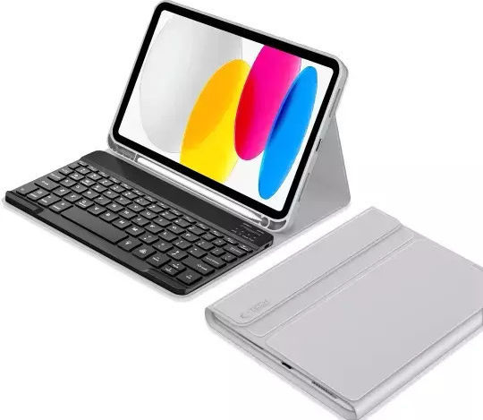 Tech-Protect Sc Pen Флип капак с Клавиатура в Английски език САЩ Сив (iPad 2025 11" / iPad 2022 10.9'' - iPad 2022 10.9 инча)