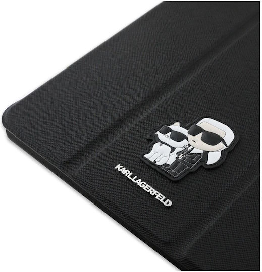 Karl Lagerfeld Saffiano Magnetic Karl & Choupette Flip Cover Black (iPad Pro 2024 13")