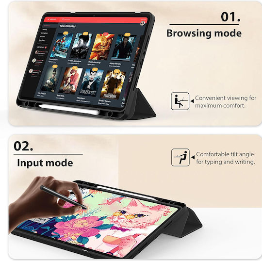 Techsuit Holder Klappdeckel Schware (Redmi Pad SE 8.7")
