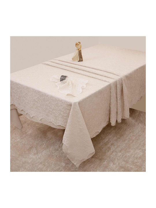 Anna Riska Față de masă cu Dantelă Set 13buc 2331 Ivory 160x250cm