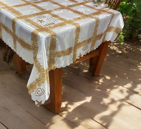 Linea Home Покривка за маса Устойчив на петна Golden Star Бял 160x220бр
