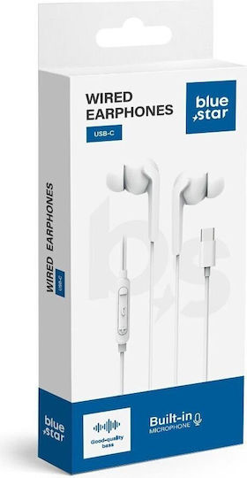 Blue Star M15c In-ear Handsfree Headphones with Connector USB-C White