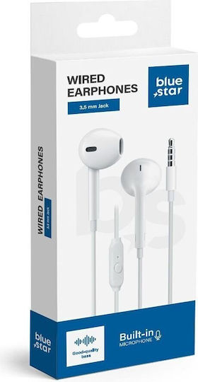 Blue Star Pa-e65 În ureche Handsfree cu două căști cu mufă 3.5mm Alb