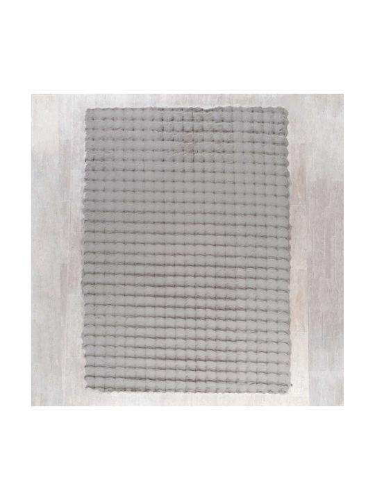 Tzikas Carpets Fuzzy 26164-095 Rutschfest Teppich Rechteckig Synthetisch,Polyester/Cotton/Leather Gray