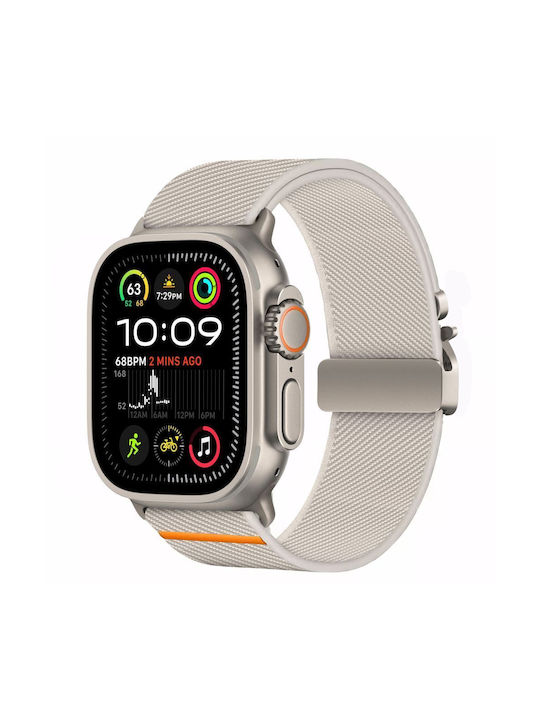Tech-Protect Λουράκι Υφασμάτινο Λευκό (Apple Watch 6, 7, 8, 9, 10, SE, Ultra 1, 2)