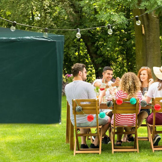 Set 2 Side Panels Pavilion Relaxdays Approx 2 X 3 M Dark Green
