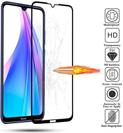 Full Face Tempered Glass Μαύρο (Redmi Note 8T)