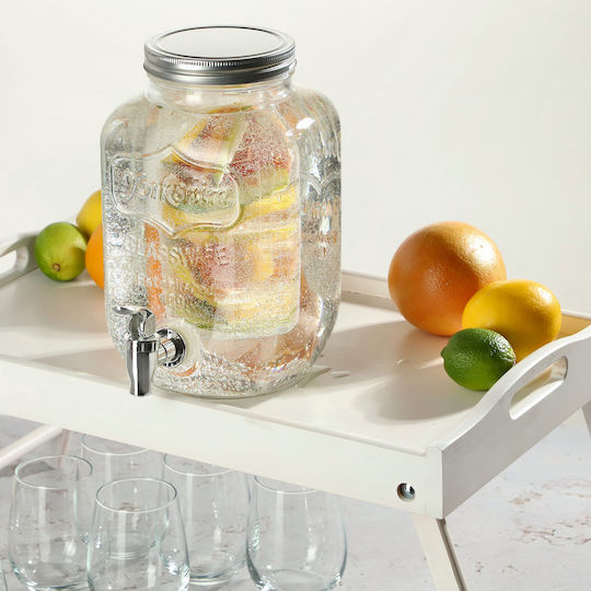 Borcan de sticlă Kadax 4l cu robinet pentru apă, limonadă, sucuri