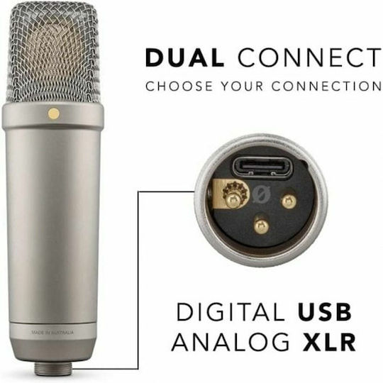 Rode NT1-A Musician Bundle Πυκνωτικό Μικρόφωνο XLR Shock Mounted για Φωνητικά Bundle σε Χρυσό Χρώμα