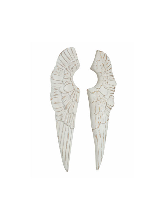 Artekko Wall Decor Angel Ecru Ceramic Material 61x5x31cm 2 Pieces