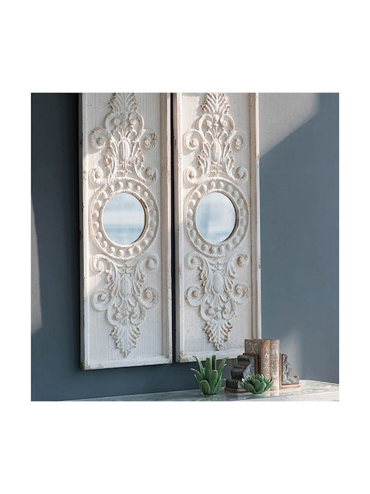 Artekko Wall Decor DS White Wooden 43x3x122cm 2 Pieces