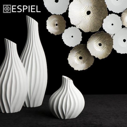 Espiel 3D Декоративен Стенен Елемент Бял - Златист Метал 84x5.5x72.5см