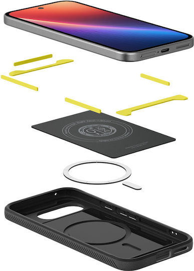 Spigen Rugged Armor (MagFit) Umschlag Rückseite Silikon 2mm Schwarz (Google Pixel 9a)