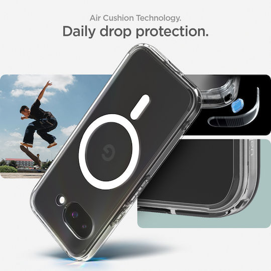 Spigen Ultra Hybrid Metal Ring (MagFit) Back Cover Silicon / Plastic 2mm Clear White (Google Pixel 9a)